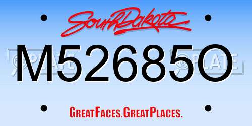 M52685O South Dakota License Plate