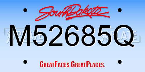 M52685Q South Dakota License Plate