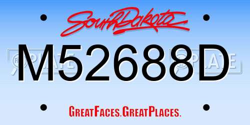 M52688D South Dakota License Plate