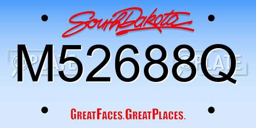 M52688Q South Dakota License Plate