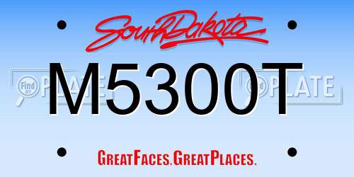 M5300T South Dakota License Plate