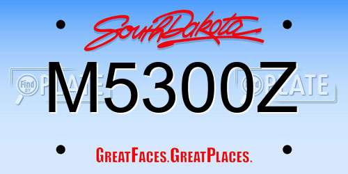 M5300Z South Dakota License Plate