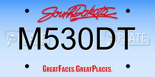 M530DT South Dakota License Plate
