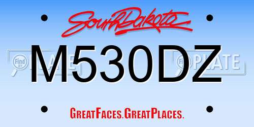 M530DZ South Dakota License Plate