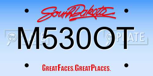 M530OT South Dakota License Plate