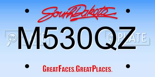 M530QZ South Dakota License Plate