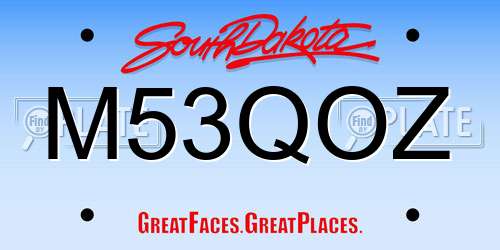 M53QOZ South Dakota License Plate