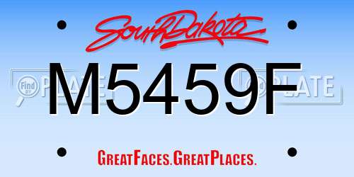 M5459F South Dakota License Plate