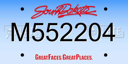M552204 South Dakota License Plate