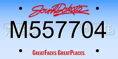 M557704 South Dakota License Plate
