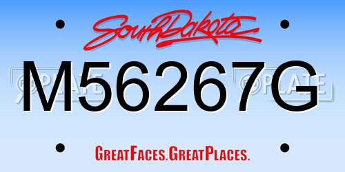 M56267G South Dakota License Plate