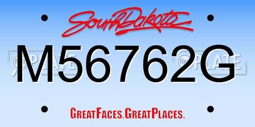 M56762G South Dakota License Plate
