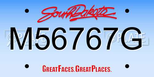 M56767G South Dakota License Plate