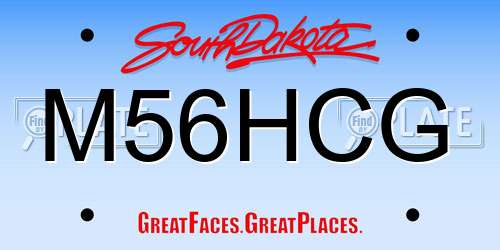 M56HCG South Dakota License Plate