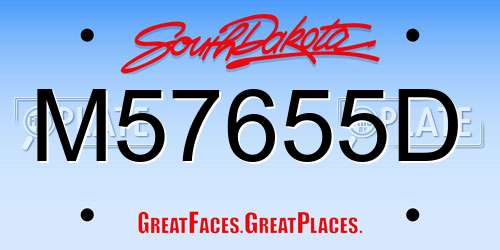 M57655D South Dakota License Plate