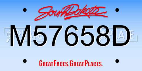 M57658D South Dakota License Plate