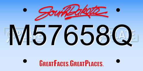 M57658Q South Dakota License Plate