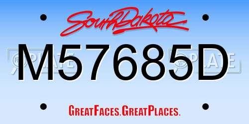 M57685D South Dakota License Plate
