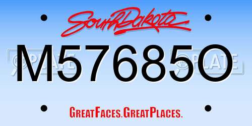 M57685O South Dakota License Plate