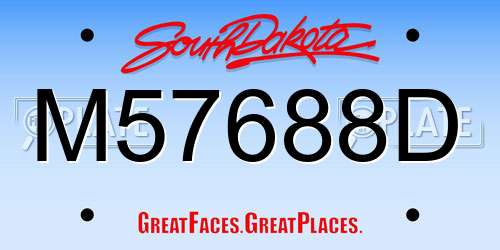 M57688D South Dakota License Plate