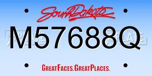 M57688Q South Dakota License Plate