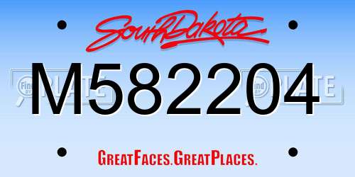 M582204 South Dakota License Plate