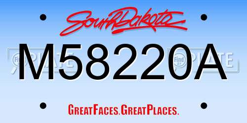 M58220A South Dakota License Plate