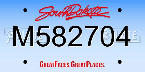 M582704 South Dakota License Plate