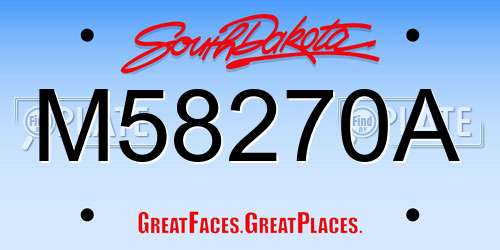 M58270A South Dakota License Plate