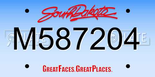 M587204 South Dakota License Plate