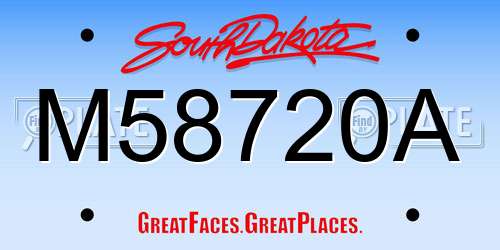 M58720A South Dakota License Plate