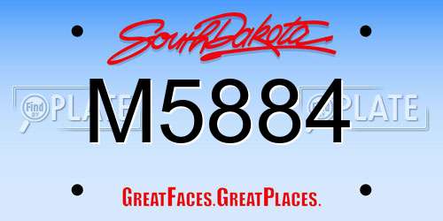 M5884 South Dakota License Plate