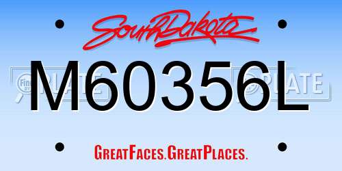 M60356L South Dakota License Plate