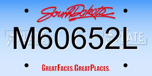 M60652L South Dakota License Plate