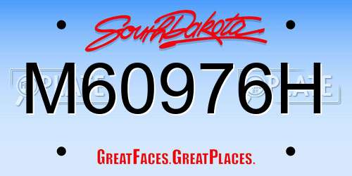 M60976H South Dakota License Plate