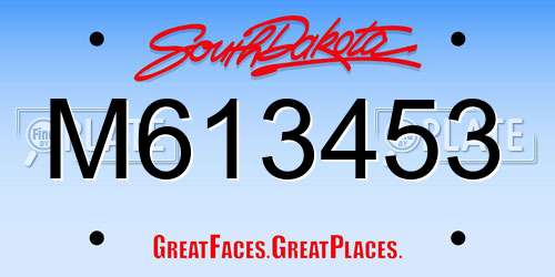 M613453 South Dakota License Plate