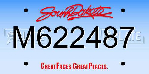 M622487 South Dakota License Plate