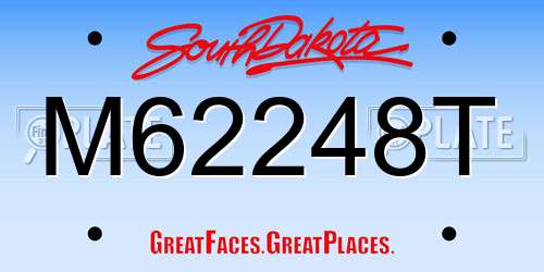 M62248T South Dakota License Plate