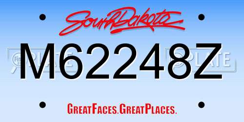 M62248Z South Dakota License Plate