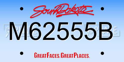 M62555B South Dakota License Plate