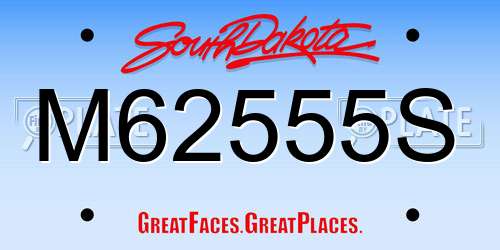 M62555S South Dakota License Plate