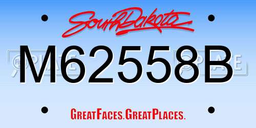 M62558B South Dakota License Plate