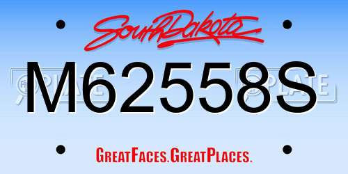 M62558S South Dakota License Plate