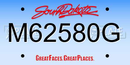 M62580G South Dakota License Plate
