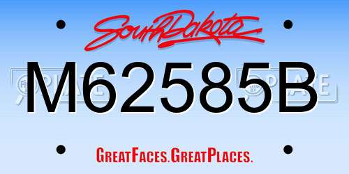 M62585B South Dakota License Plate