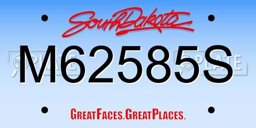 M62585S South Dakota License Plate