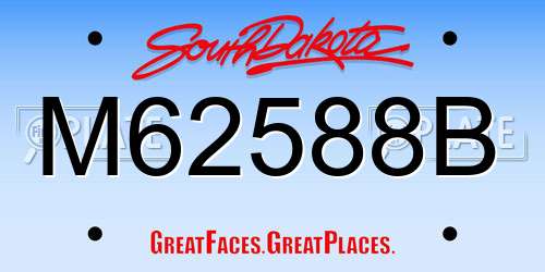 M62588B South Dakota License Plate