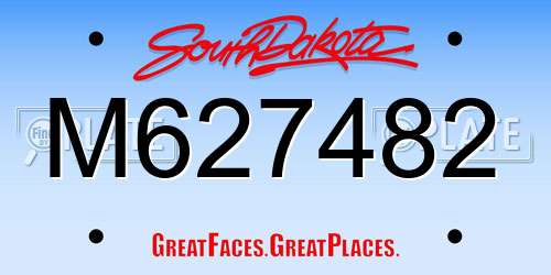 M627482 South Dakota License Plate