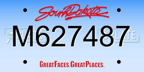 M627487 South Dakota License Plate