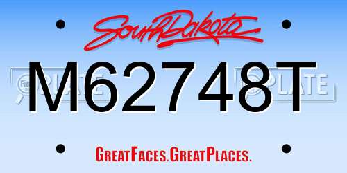 M62748T South Dakota License Plate
